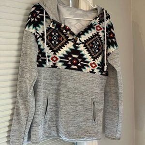 Women's Aztec Button Collar Sweatshirt